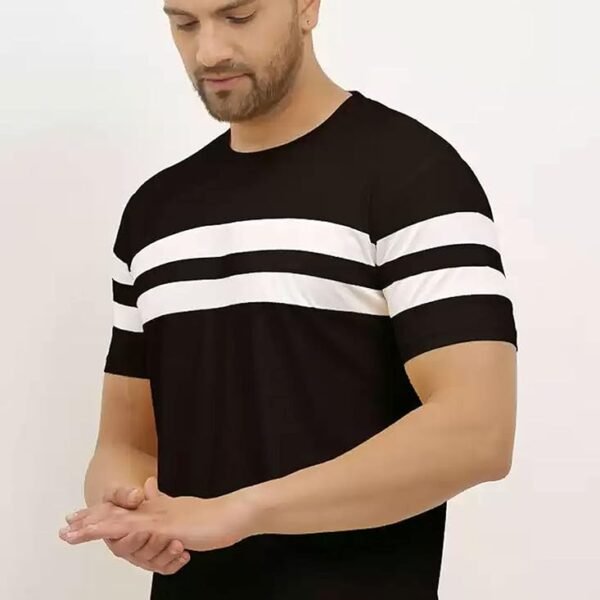Factory Club Striped Men Round Neck Black, Grey T-Shirt