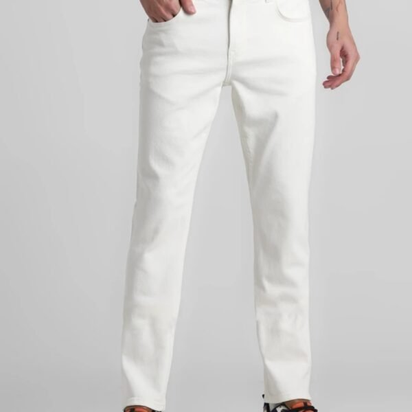 Jack and Jones Men's Slim Low Rise White Jeans