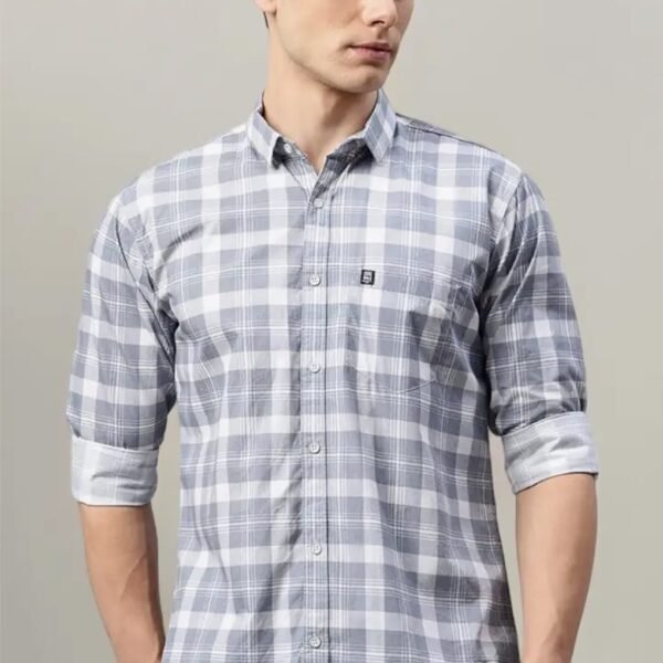 Majestic Man Men Box Checkered Slim Fit Cotton Casual Shirt
