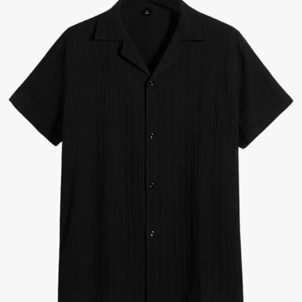 Boy Buttond Down Button Black Cotton Shirt