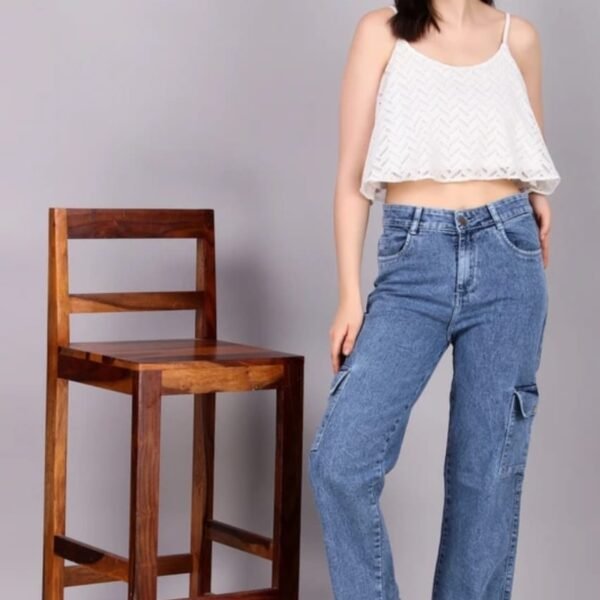 Pockrt Cargo Danim Blue Jeans & For Girl And Women 6 Pocket Best Quality By Onilne Trezz.in