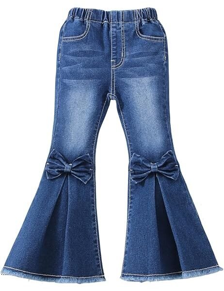 Girls Shoulder Crop Top With Flared Jeans By Trezz.in online