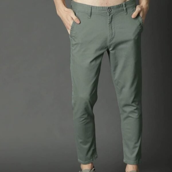 men slim fit green cotton blend trouser, cotton jeans, cotton pant trezz fashion | trezz.in