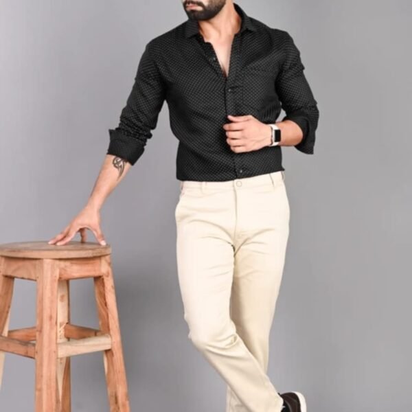 men slim fit Cream Colour cotton blend trouser, cotton jeans, cotton pant trezz fashion | trezz.in