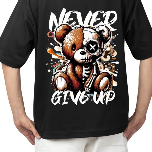 Never Give Up Printed Black Tshirt For Men Online | Trezz.in